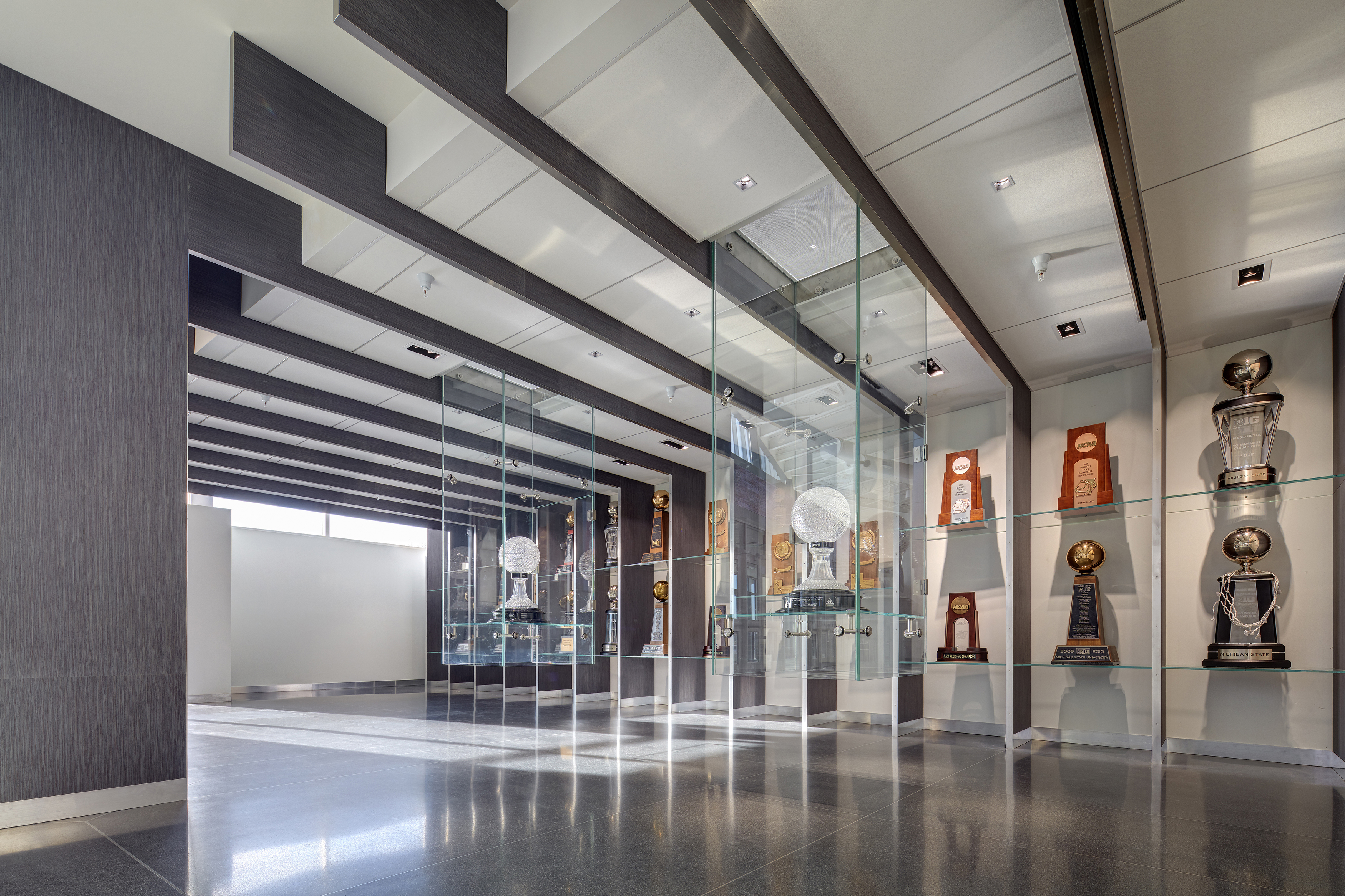 MSU Breslin Center Trophy Area