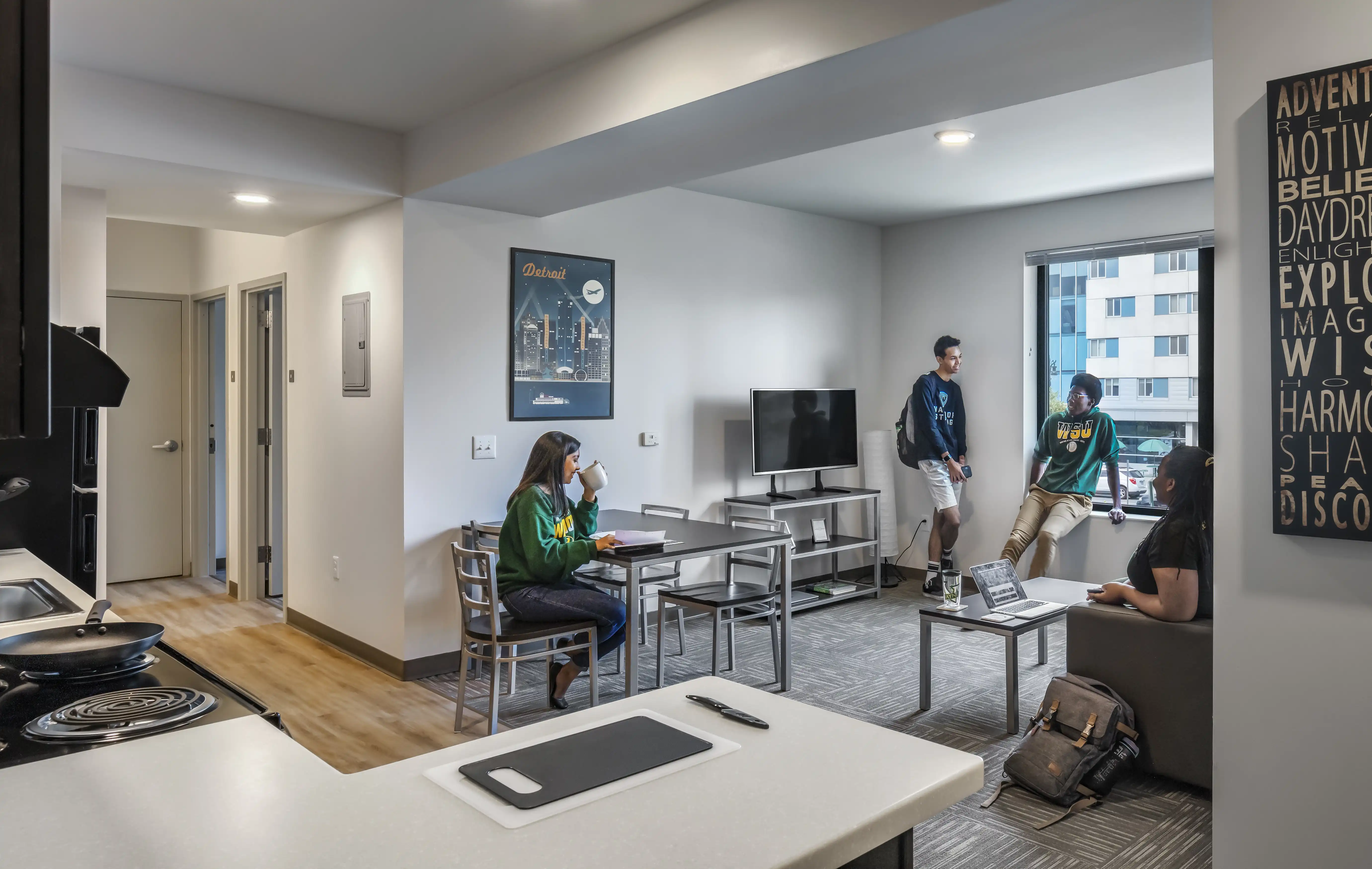 WSU Anthony Wayne Drive Apartment Complex Living Room